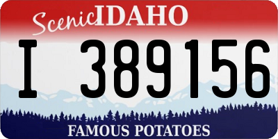 ID license plate I389156
