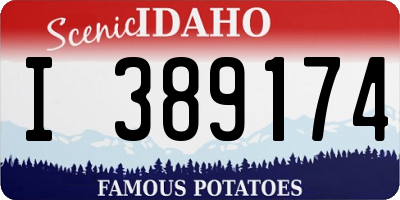 ID license plate I389174