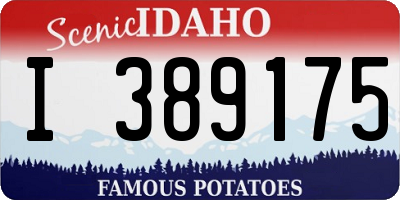 ID license plate I389175