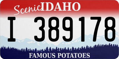 ID license plate I389178