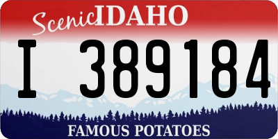 ID license plate I389184