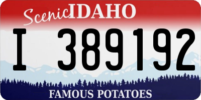 ID license plate I389192