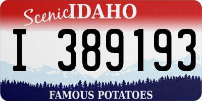 ID license plate I389193