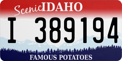 ID license plate I389194