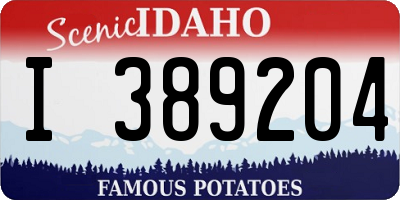 ID license plate I389204