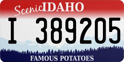ID license plate I389205