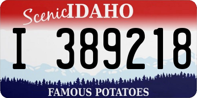ID license plate I389218