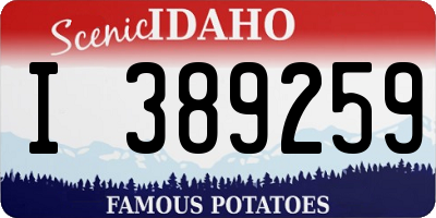 ID license plate I389259