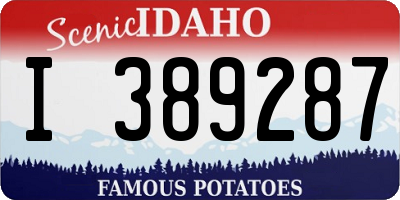 ID license plate I389287