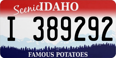 ID license plate I389292