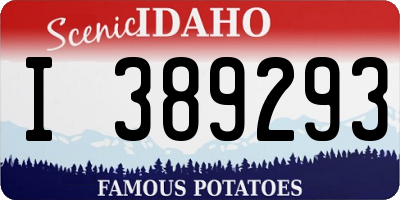 ID license plate I389293
