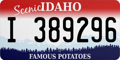 ID license plate I389296