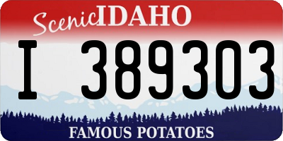 ID license plate I389303