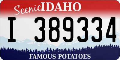 ID license plate I389334