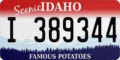 ID license plate I389344