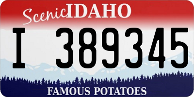 ID license plate I389345