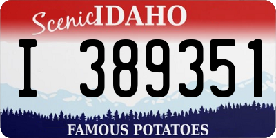 ID license plate I389351