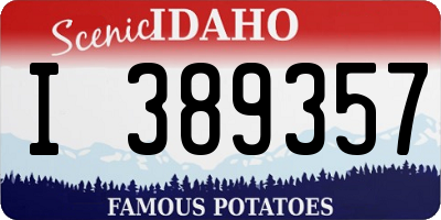 ID license plate I389357
