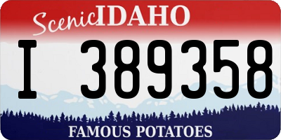 ID license plate I389358
