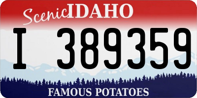 ID license plate I389359