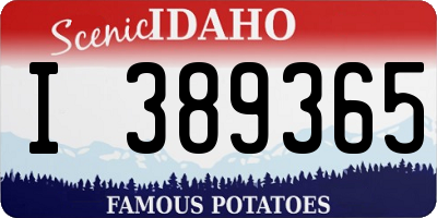 ID license plate I389365