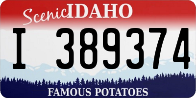 ID license plate I389374
