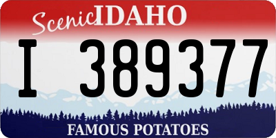 ID license plate I389377