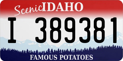 ID license plate I389381