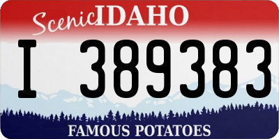 ID license plate I389383