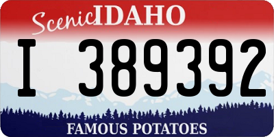 ID license plate I389392