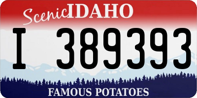 ID license plate I389393