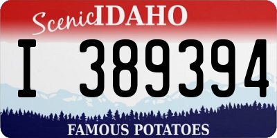 ID license plate I389394