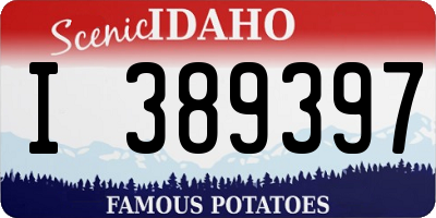 ID license plate I389397