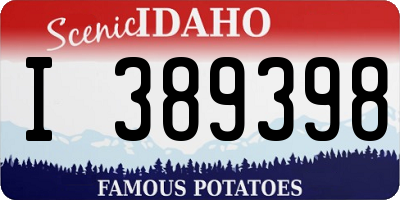 ID license plate I389398