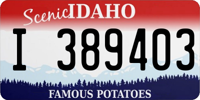 ID license plate I389403