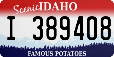 ID license plate I389408