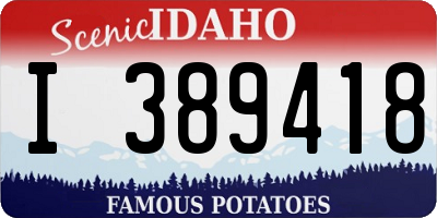 ID license plate I389418
