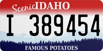 ID license plate I389454