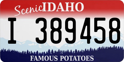 ID license plate I389458