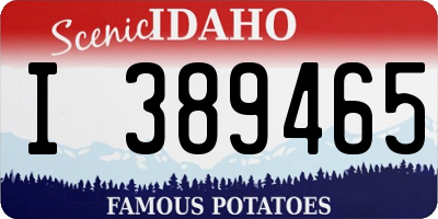 ID license plate I389465