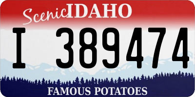 ID license plate I389474