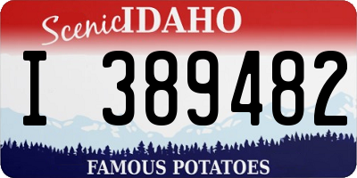 ID license plate I389482