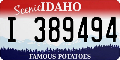 ID license plate I389494