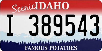 ID license plate I389543