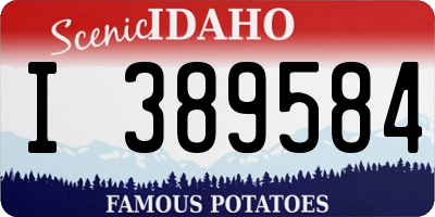 ID license plate I389584