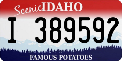 ID license plate I389592