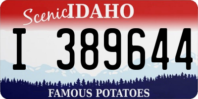 ID license plate I389644