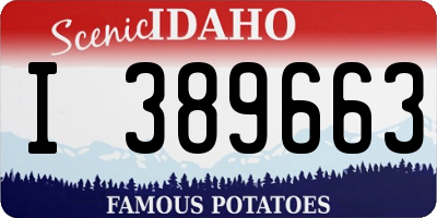ID license plate I389663