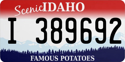 ID license plate I389692
