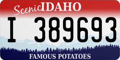 ID license plate I389693